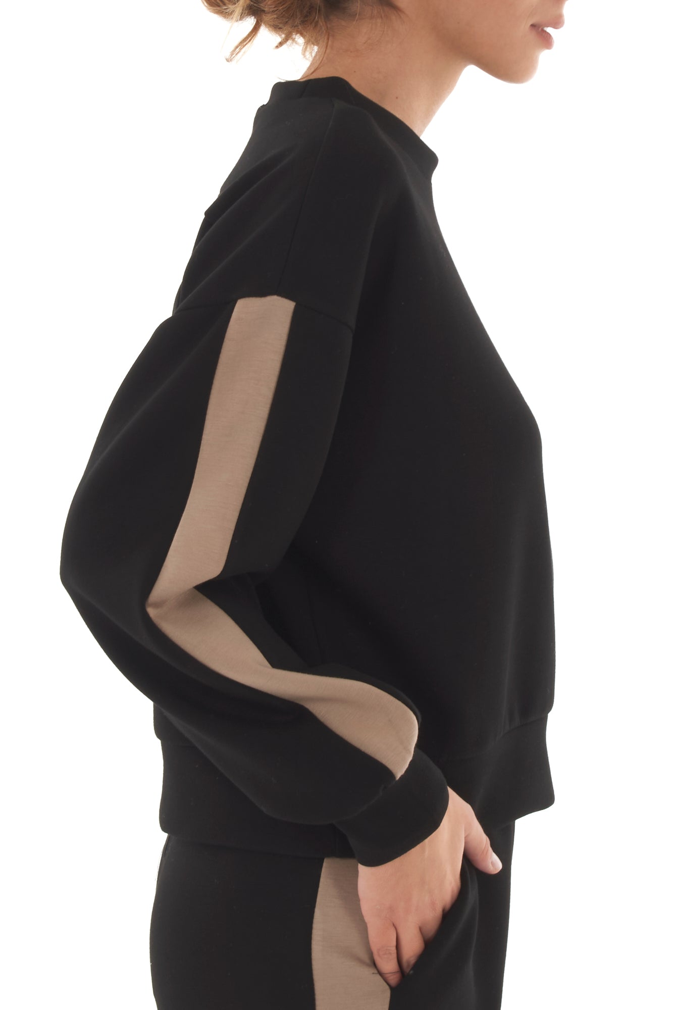 Felpa con banda laterale Metoo - Nero