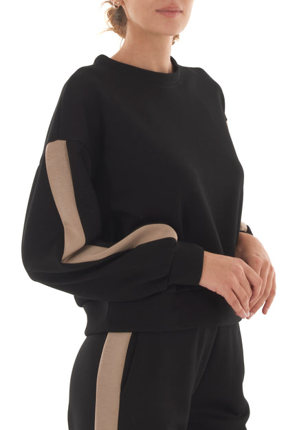 Felpa con banda laterale Metoo - Nero