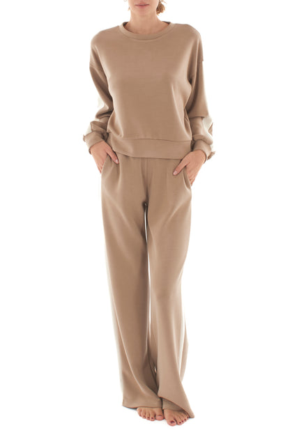 Felpa con banda laterale Metoo - Tabacco