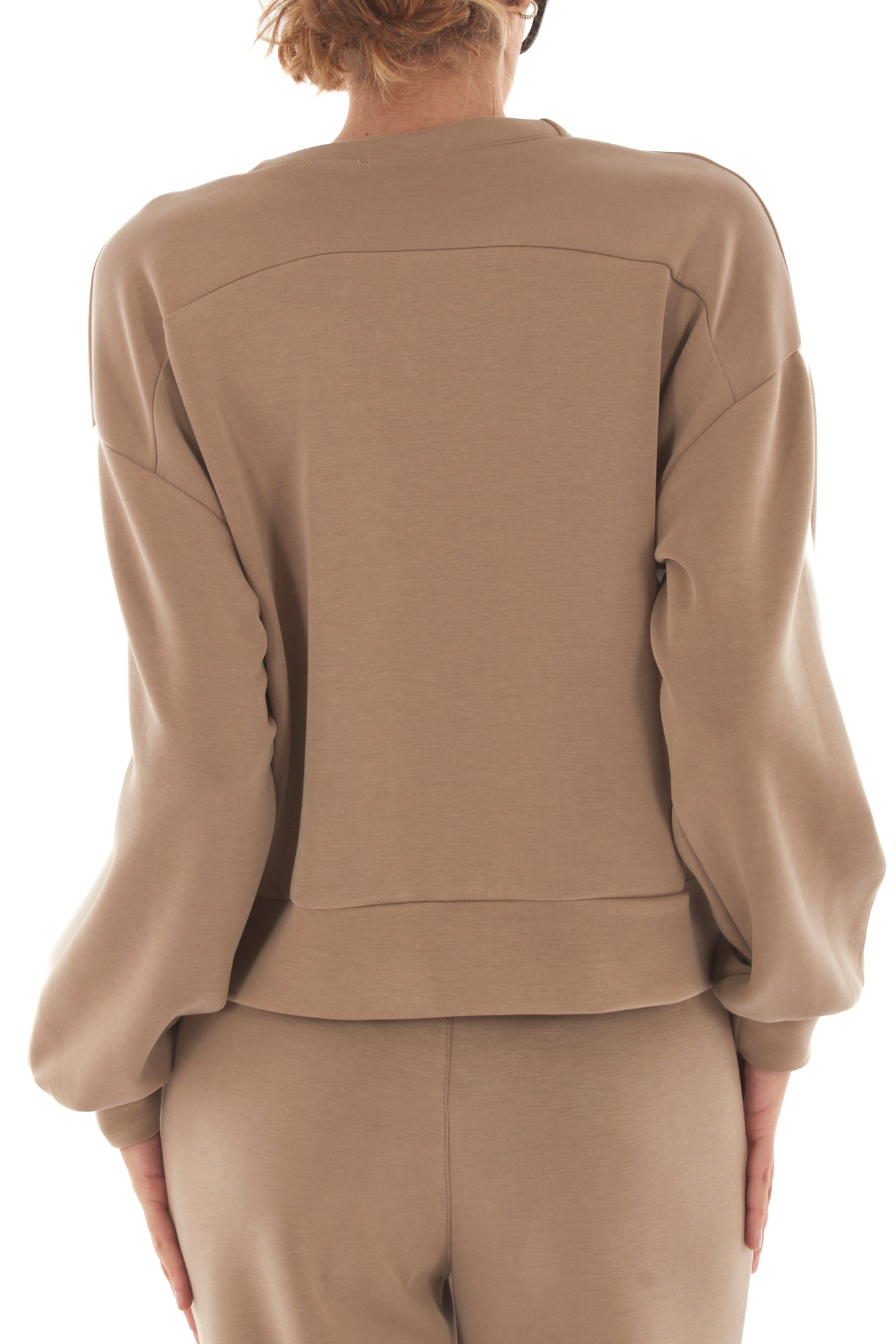 Felpa con banda laterale Metoo - Tabacco