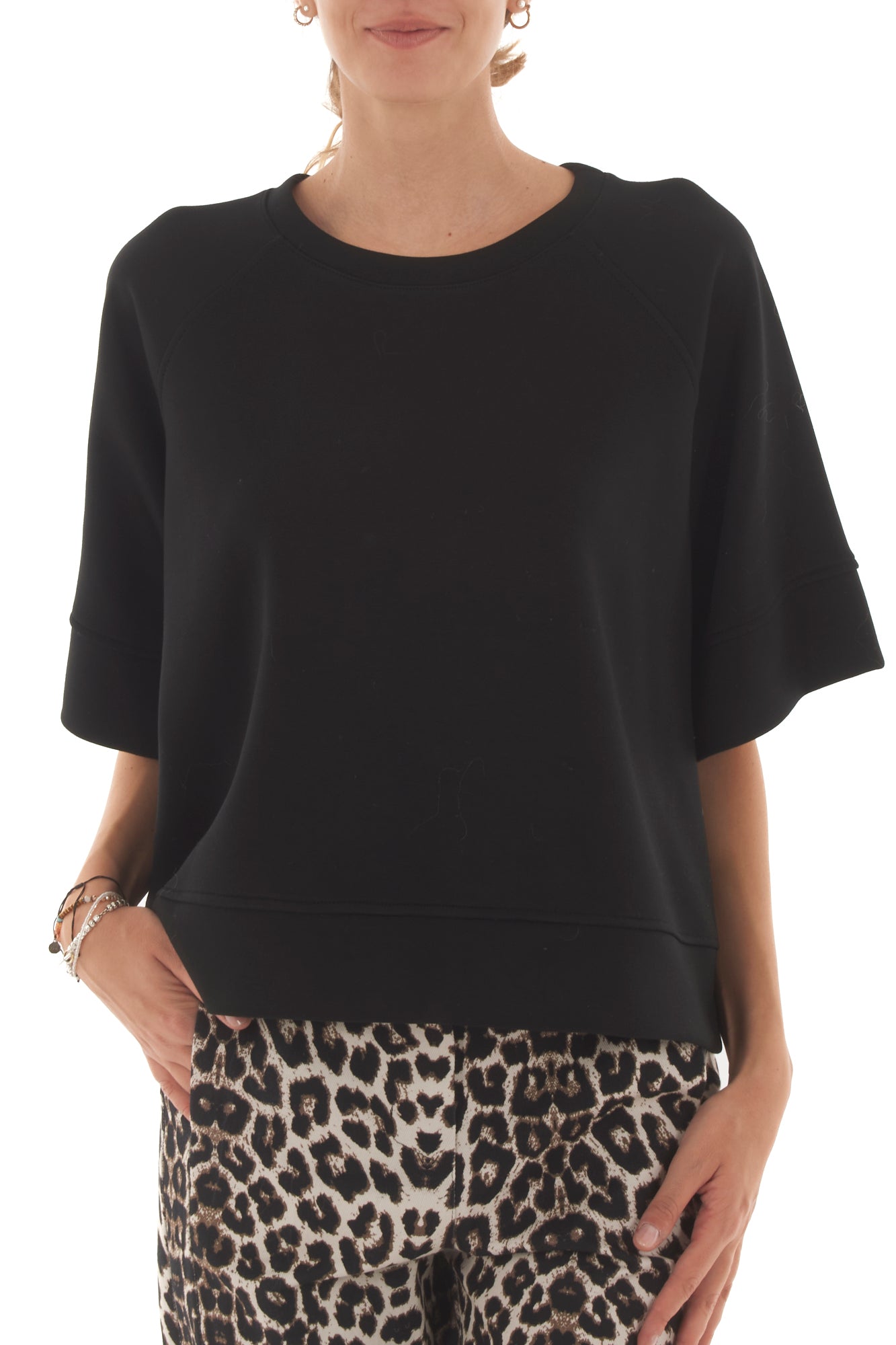 Felpa mezze maniche Metoo - Nero