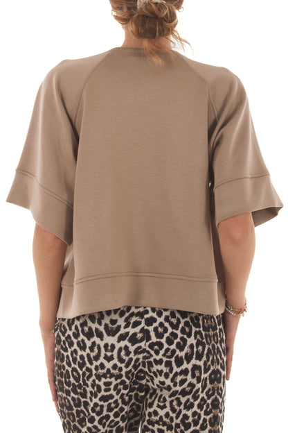 Felpa mezze maniche Metoo - Tabacco