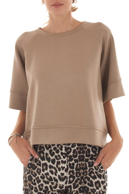 Felpa mezze maniche Metoo - Tabacco