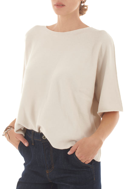 Maglione mezze maniche Metoo - Burro