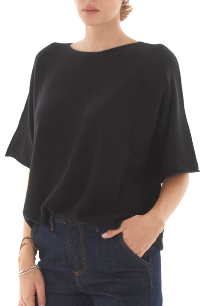 Maglione mezze maniche Metoo - Nero