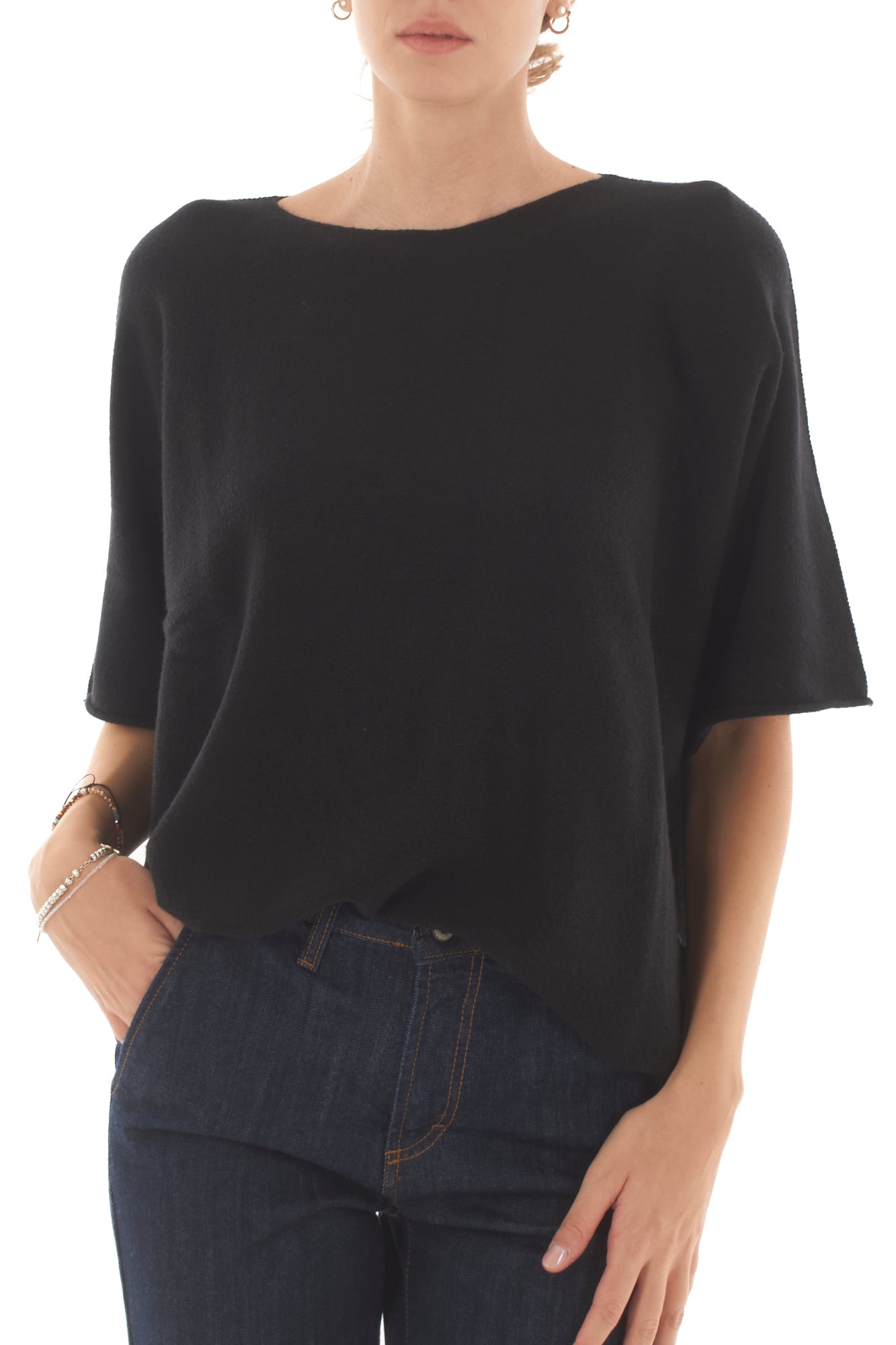 Maglione mezze maniche Metoo - Nero