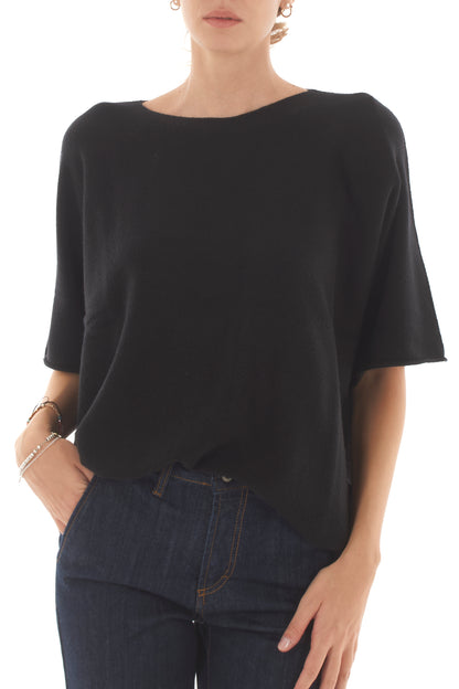 Maglione mezze maniche Metoo - Nero