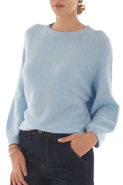 Maglione girocollo Metoo - Celeste