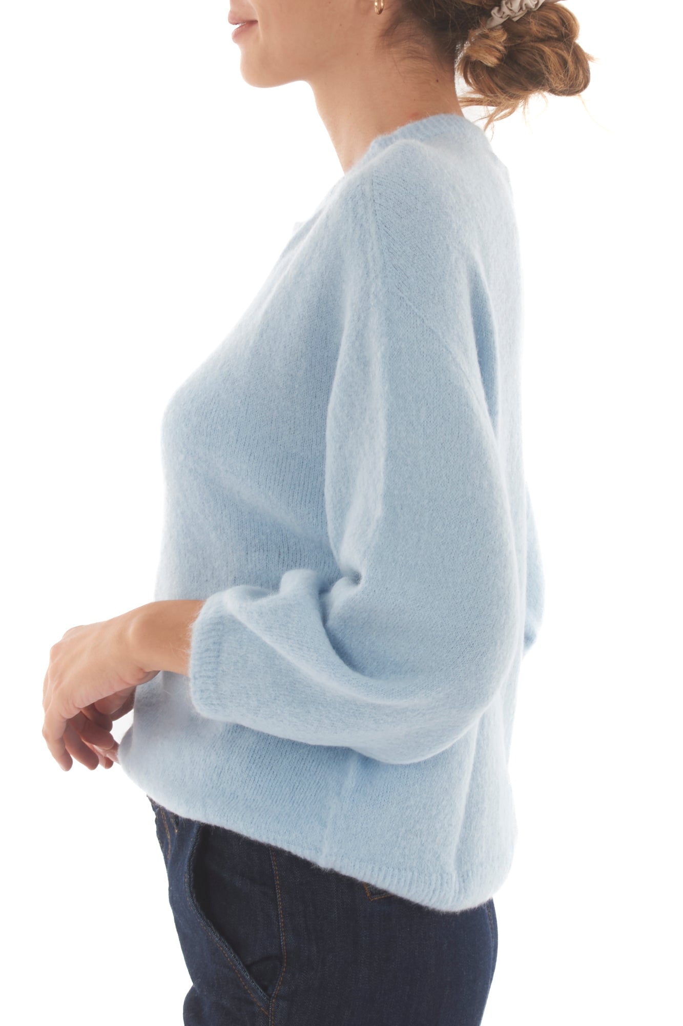 Maglione girocollo Metoo - Celeste