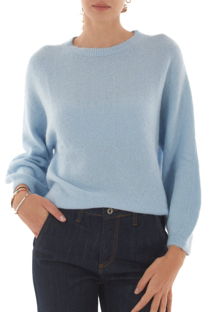 Maglione girocollo Metoo - Celeste