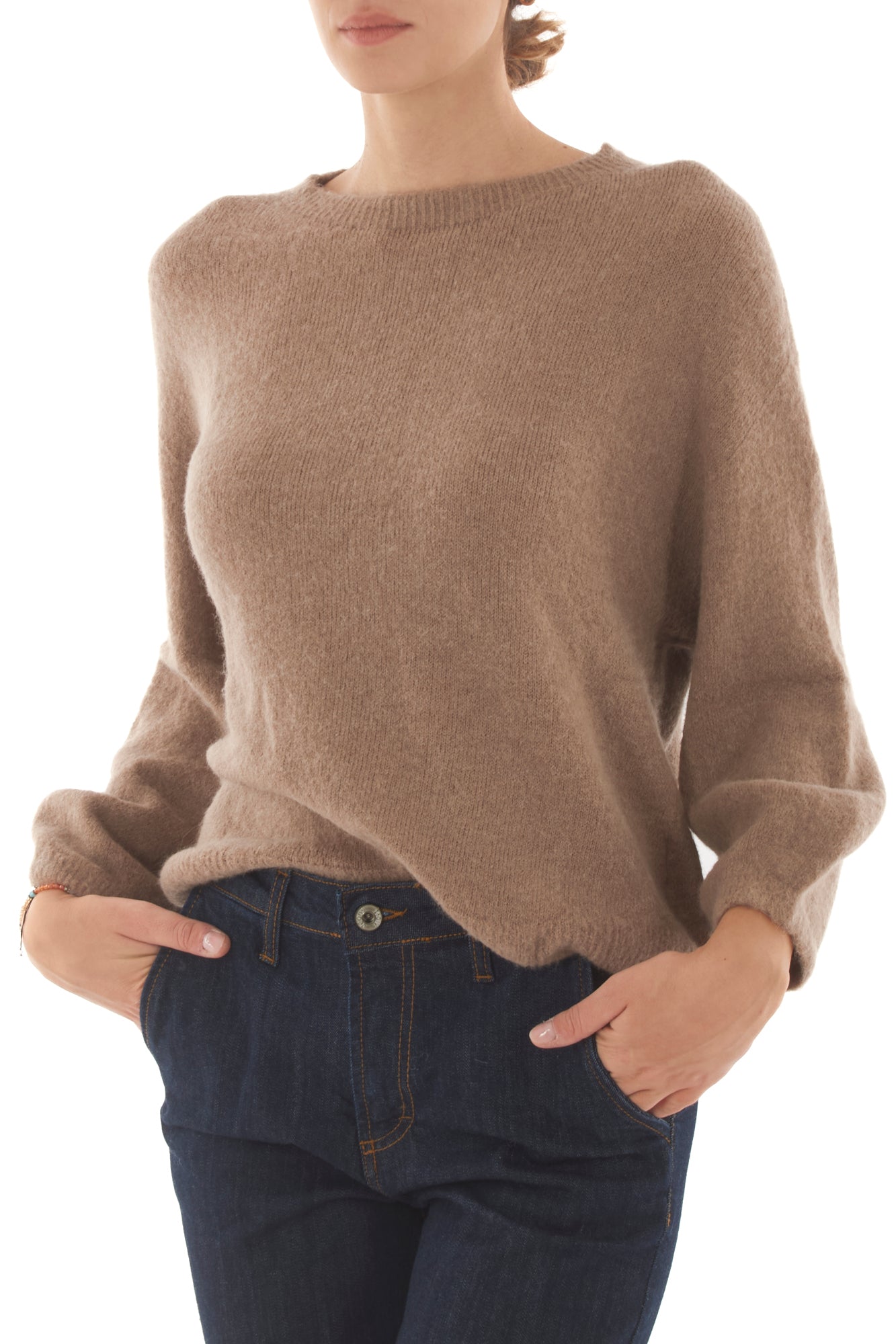 Maglione girocollo Metoo - Sabbia