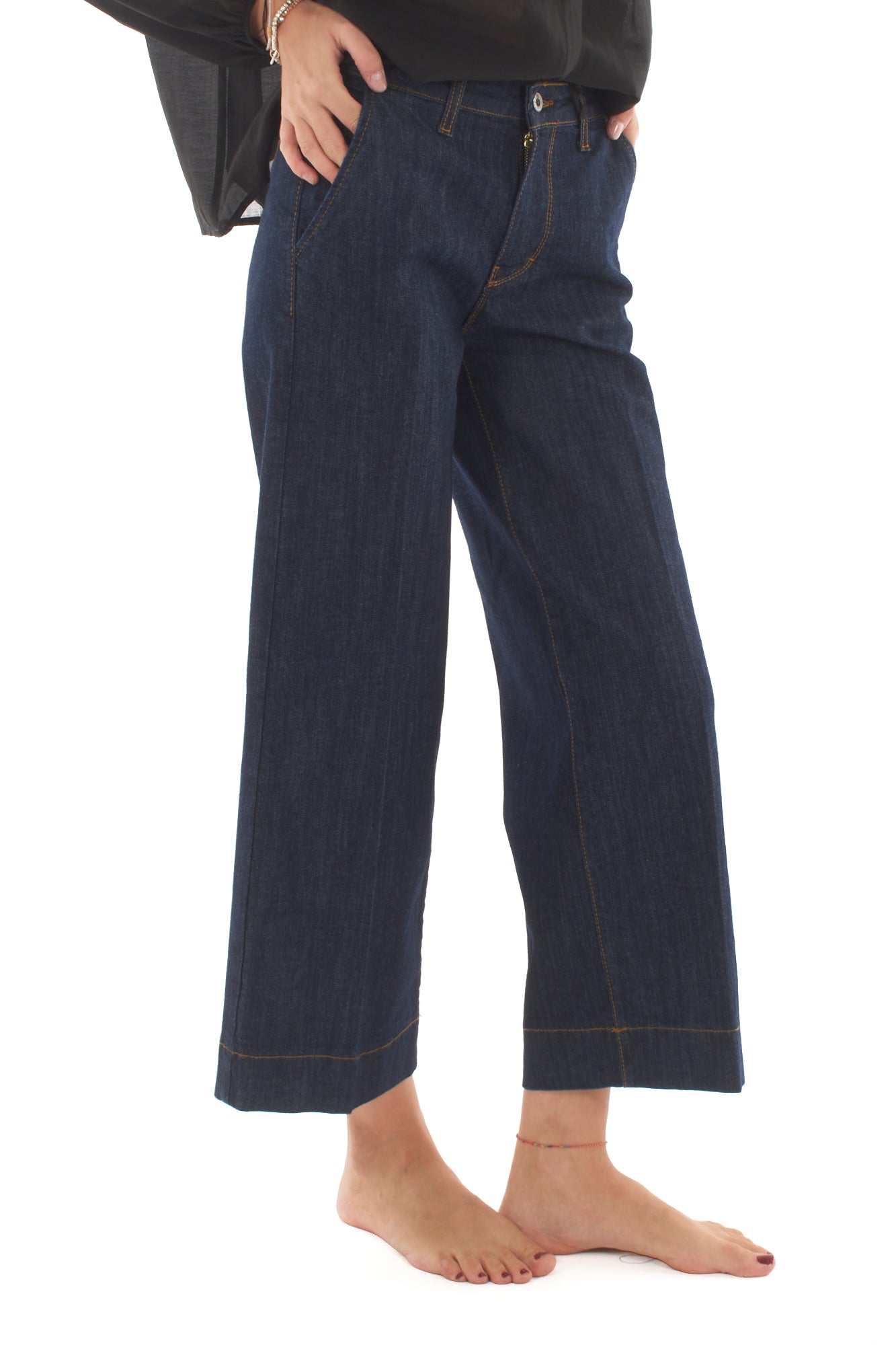 Jeans a palazzo corto Metoo - Denim scuro