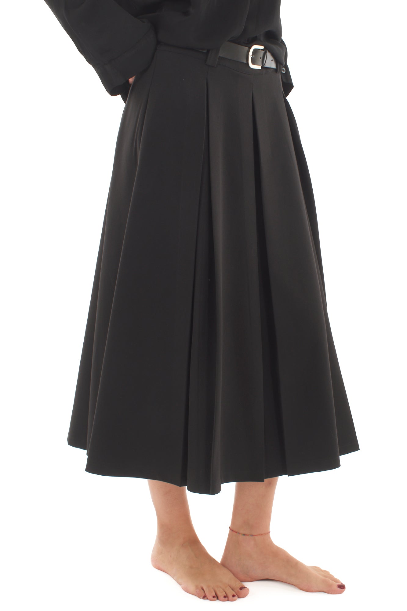 Gonna lunga con pieghe Metoo - Nero