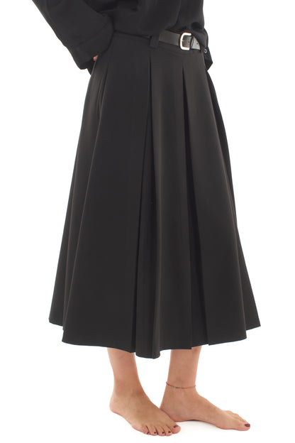 Gonna lunga con pieghe Metoo - Nero