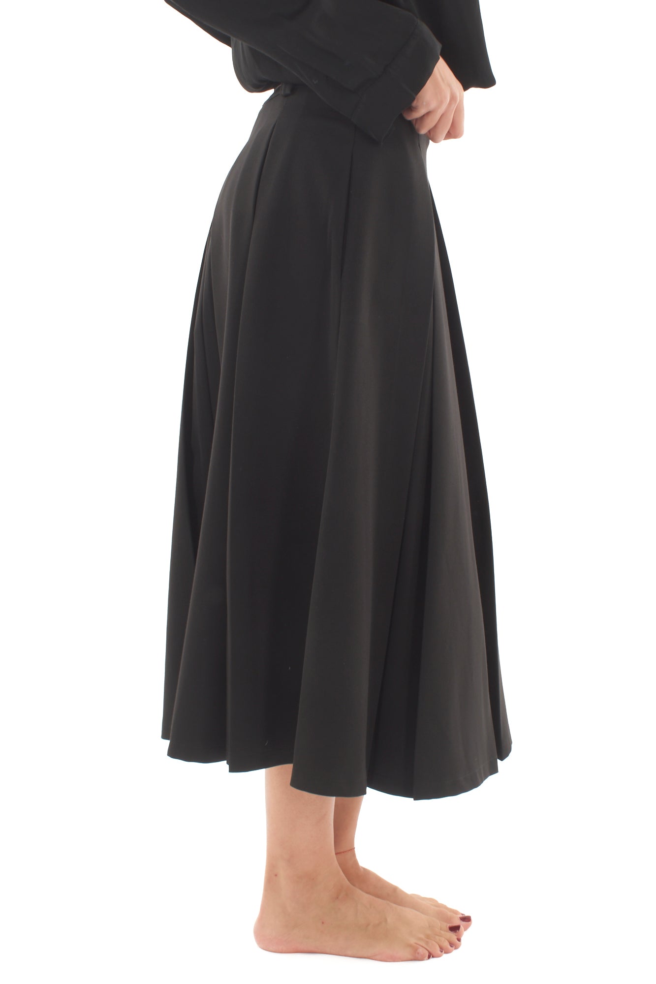 Gonna lunga con pieghe Metoo - Nero