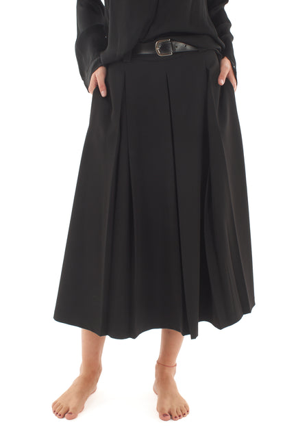 Gonna lunga con pieghe Metoo - Nero