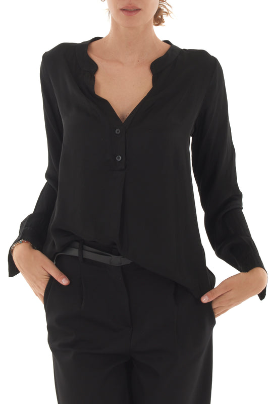Blusa alla coreana Metoo - Nero