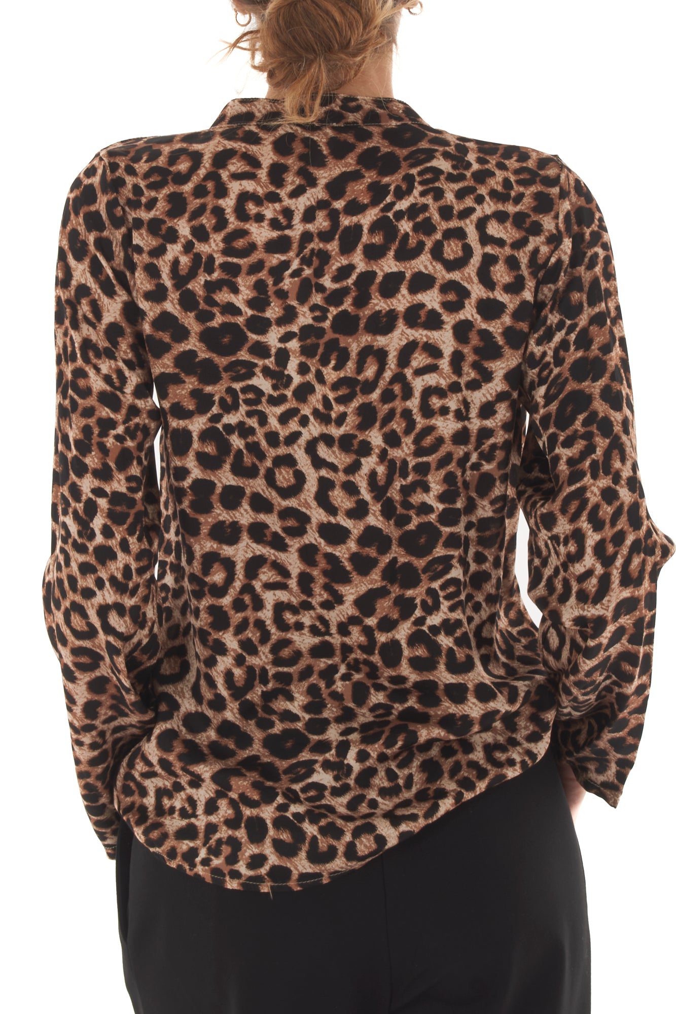 Blusa leopardata Metoo - Nero