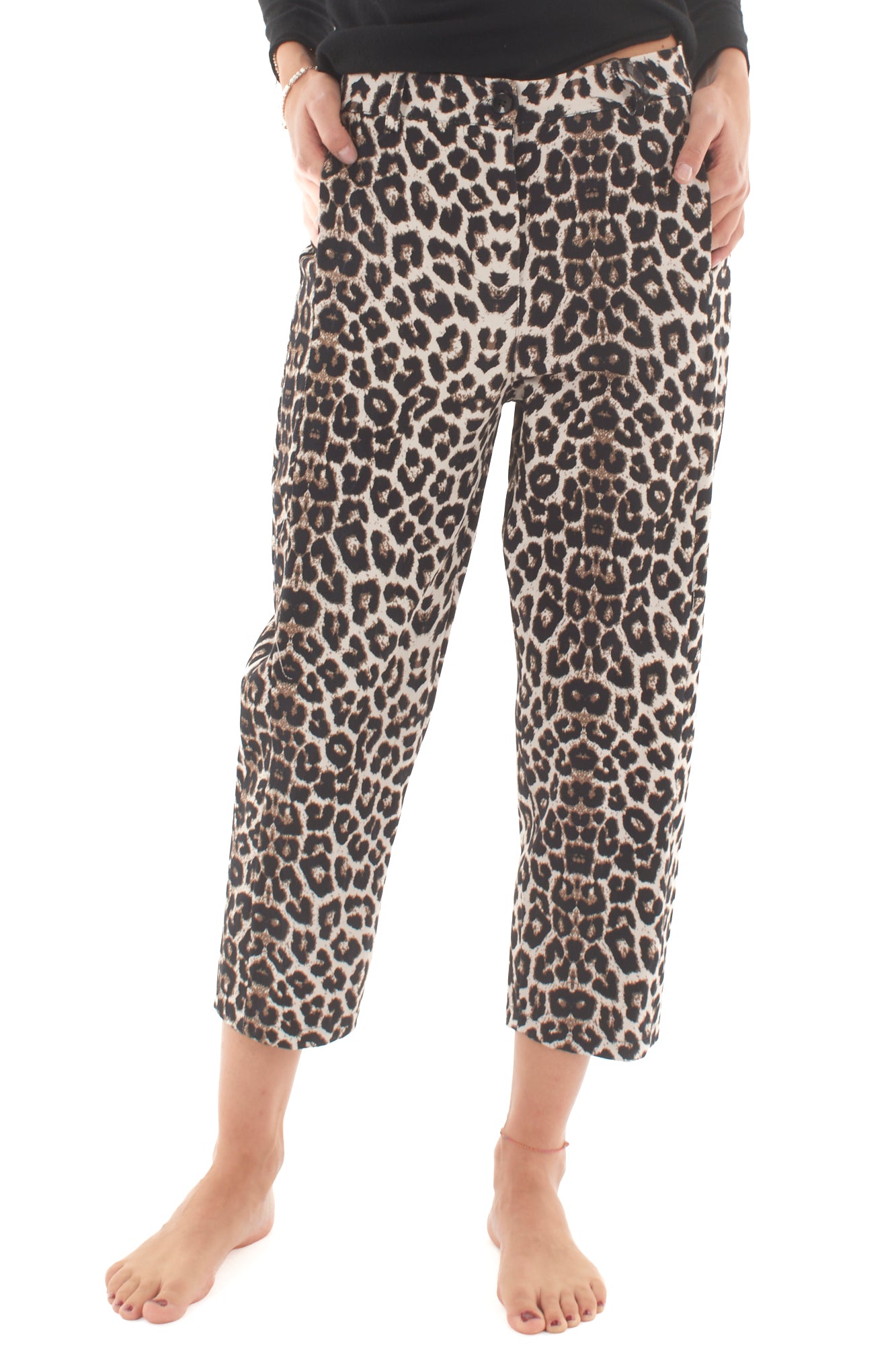 Pantalone leopardato Metoo - Sabbia