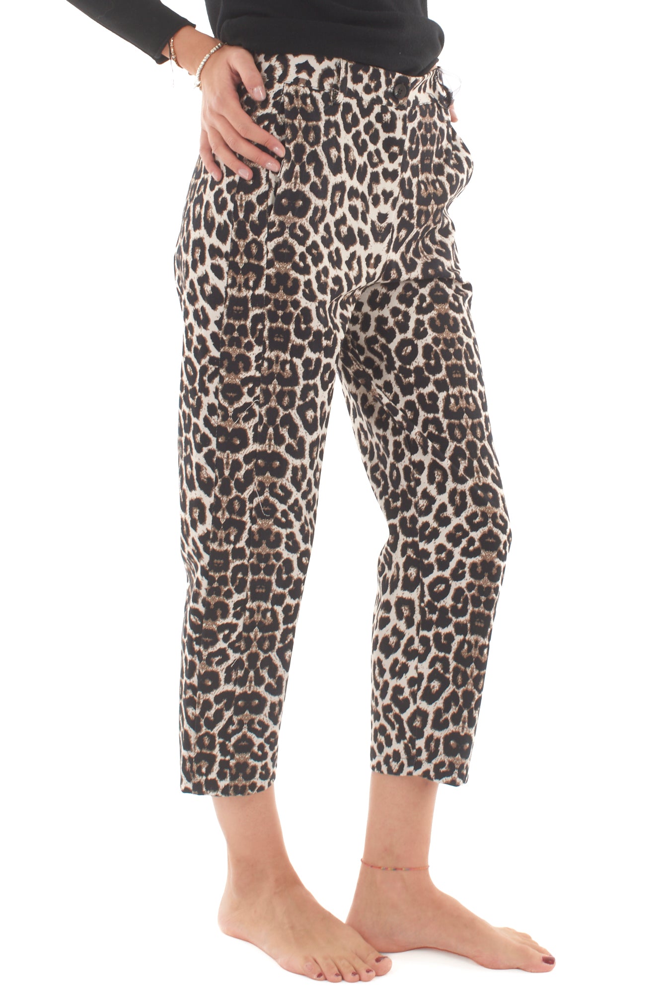Pantalone leopardato Metoo - Sabbia