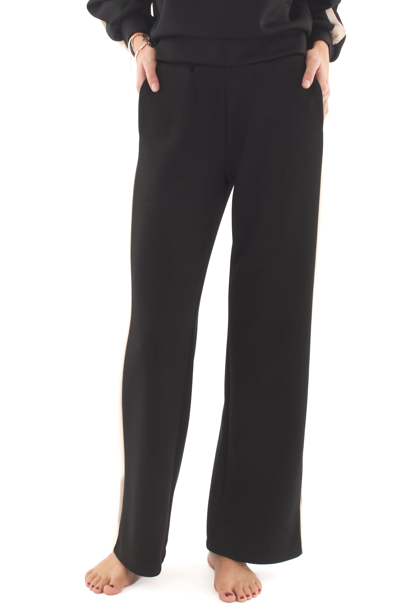 Pantalone con banda laterale Metoo - Nero