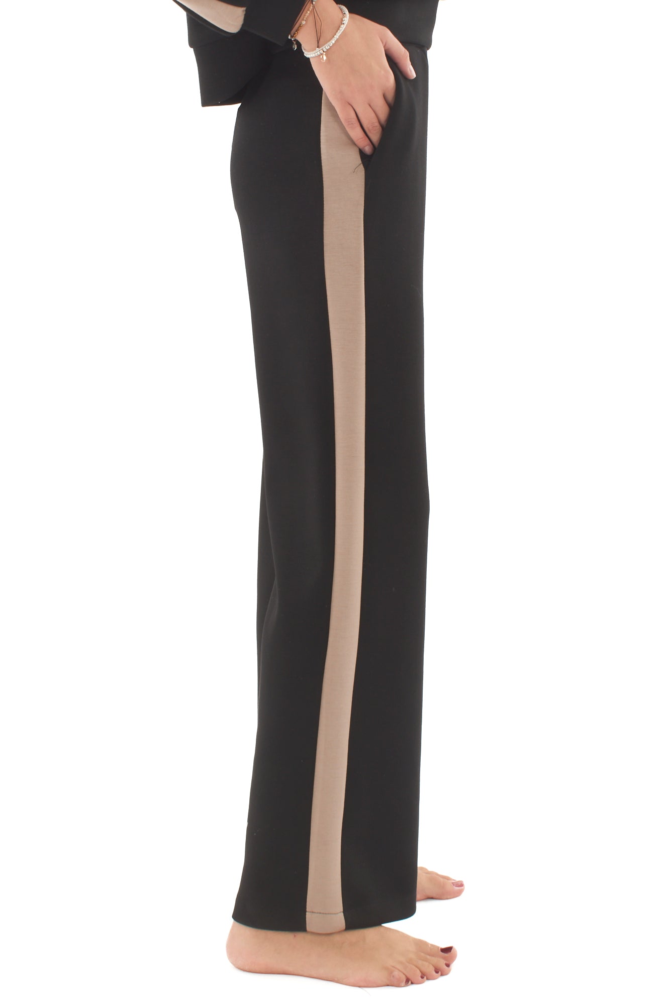 Pantalone con banda laterale Metoo - Nero