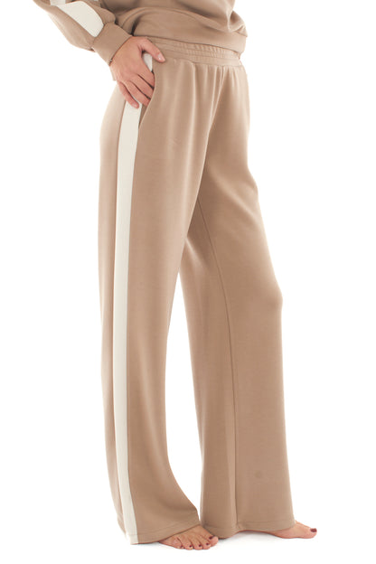 Pantalone con banda laterale Metoo - Tabacco