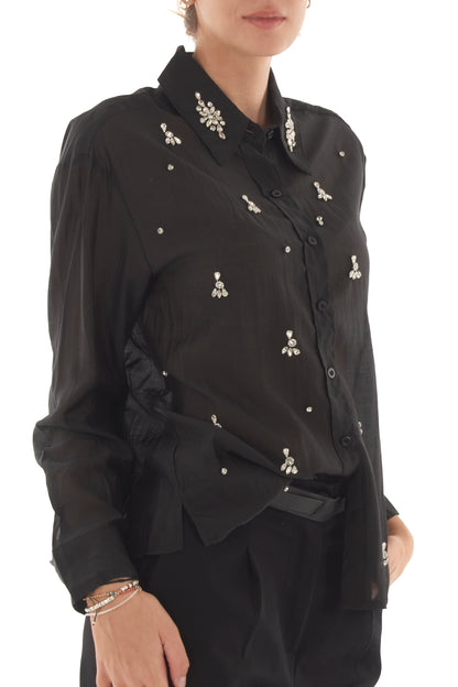 Camicia con pietre Metoo - Nero