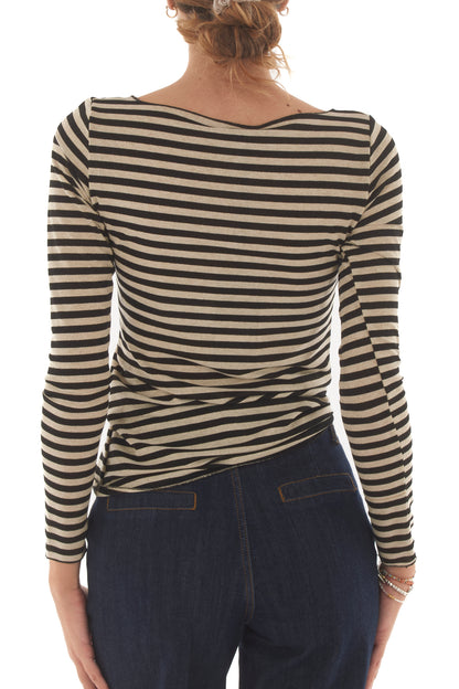 Maglia rigata con lurex Metoo - Sabbia