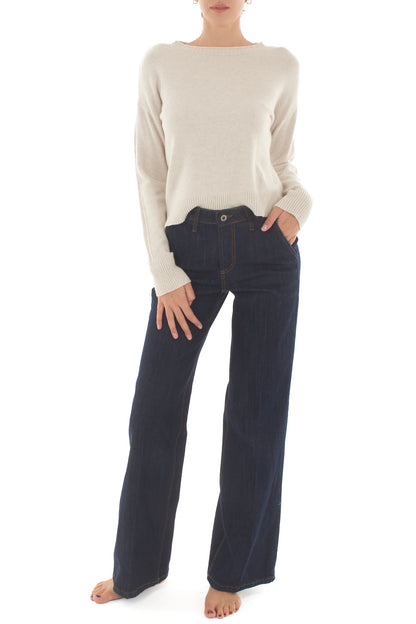 Maglione con spacchetti Metoo - Burro