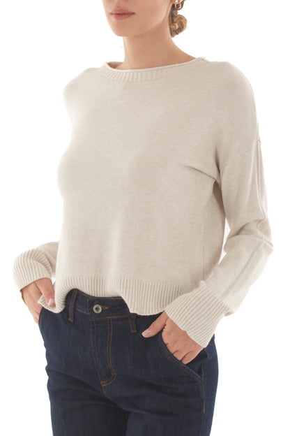 Maglione con spacchetti Metoo - Burro