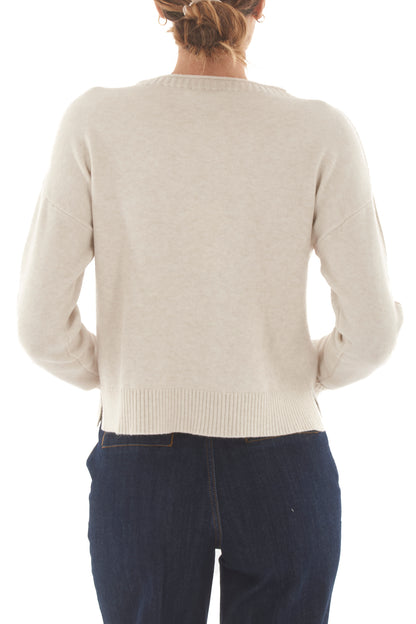 Maglione con spacchetti Metoo - Burro