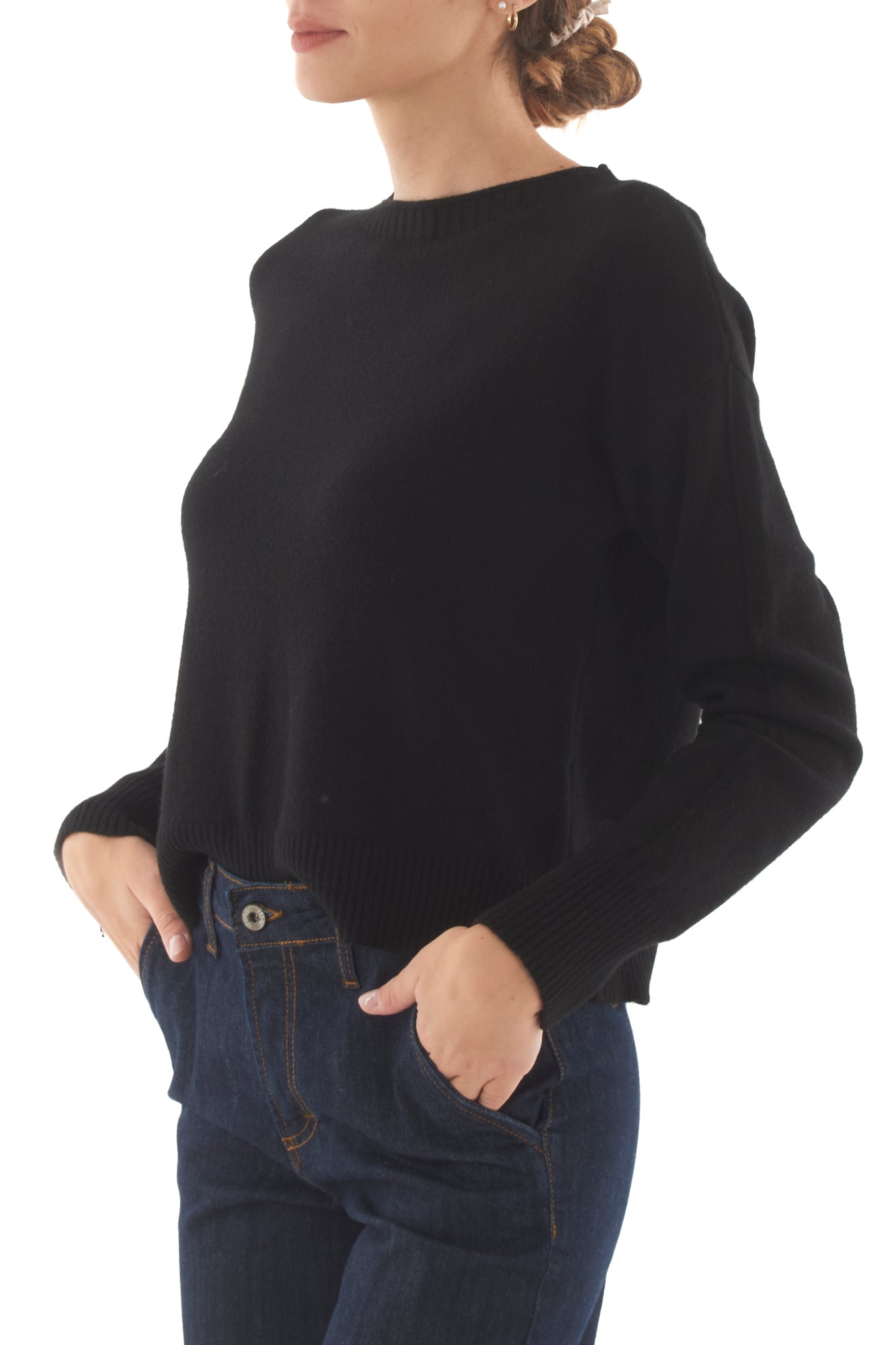 Maglione con spacchetti Metoo - Nero