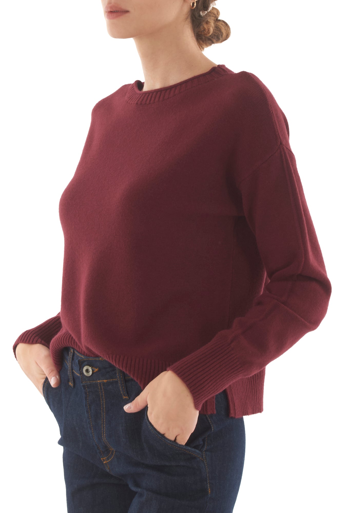 Maglione con spacchetti Metoo - Vino