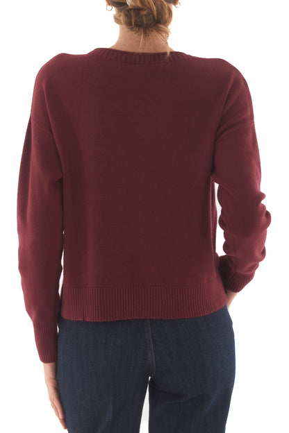 Maglione con spacchetti Metoo - Vino