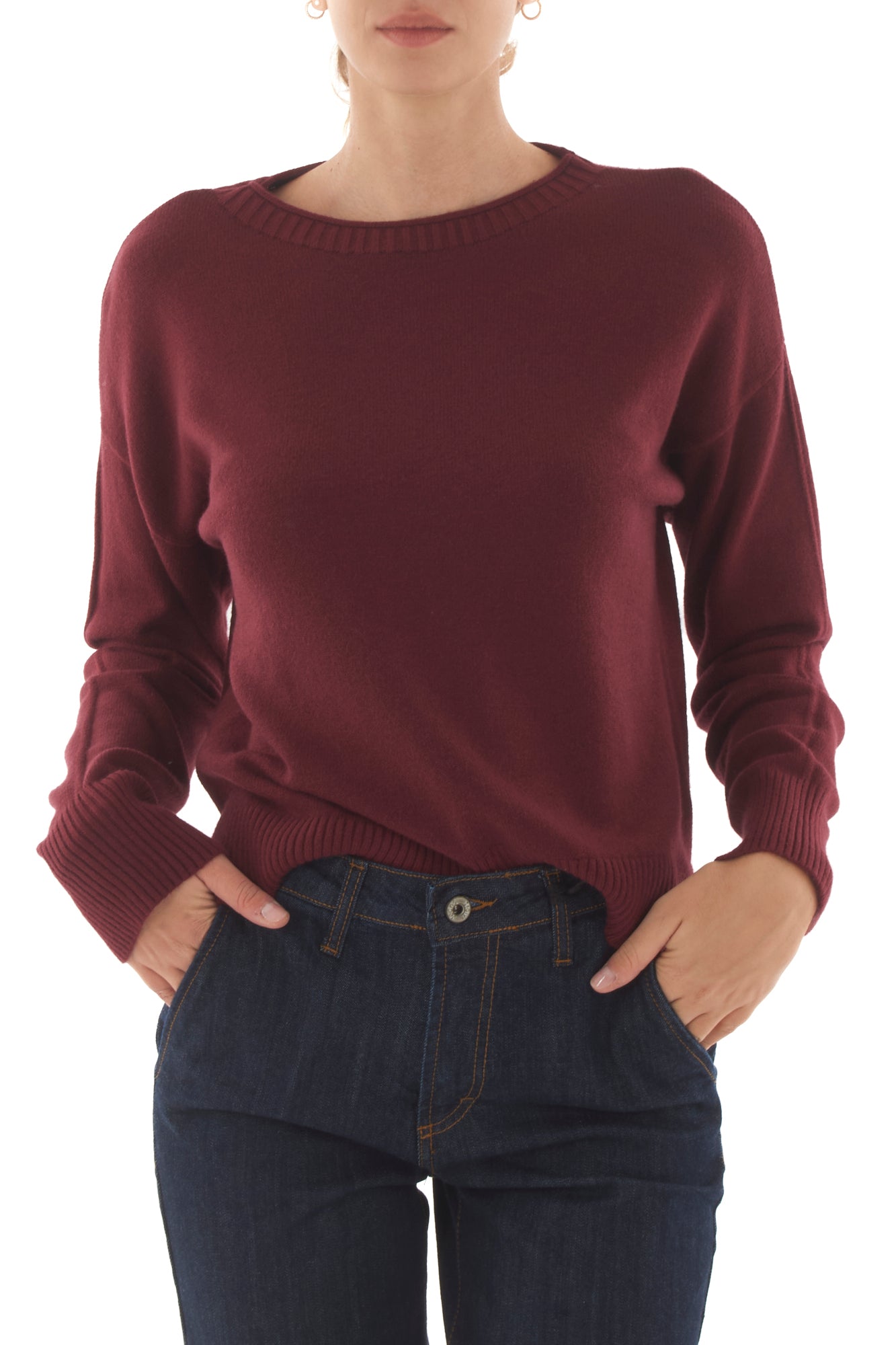 Maglione con spacchetti Metoo - Vino