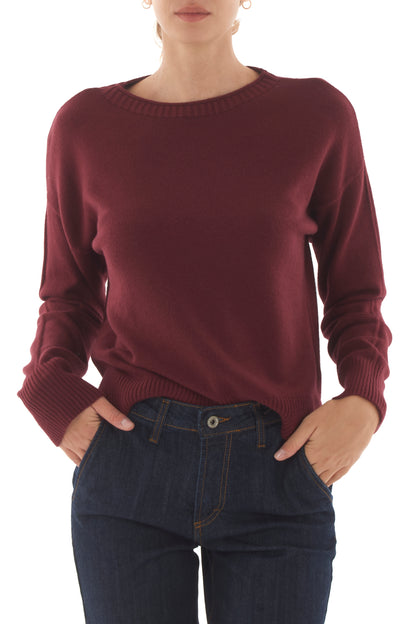 Maglione con spacchetti Metoo - Vino