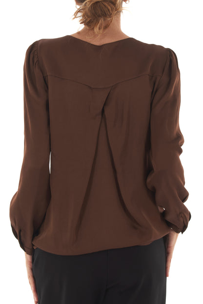 Blusa a v Metoo - Tabacco