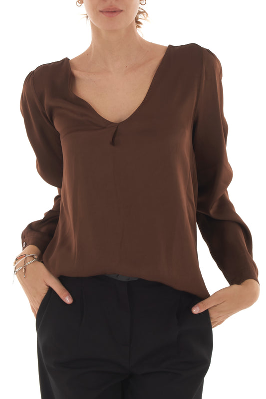 Blusa a v Metoo - Tabacco