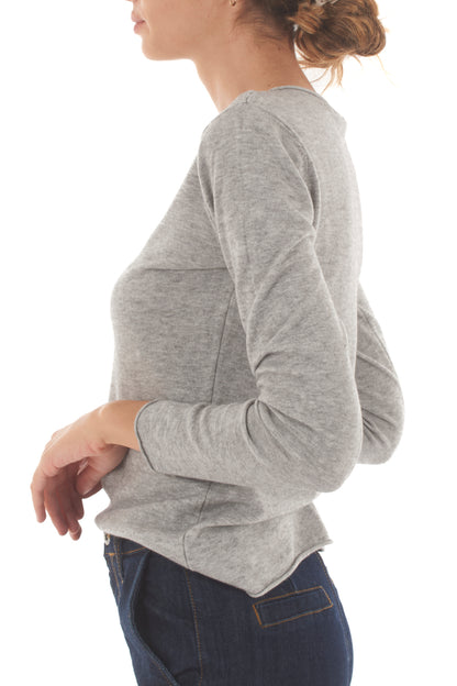 Maglia con collo a barca Metoo - Grigio