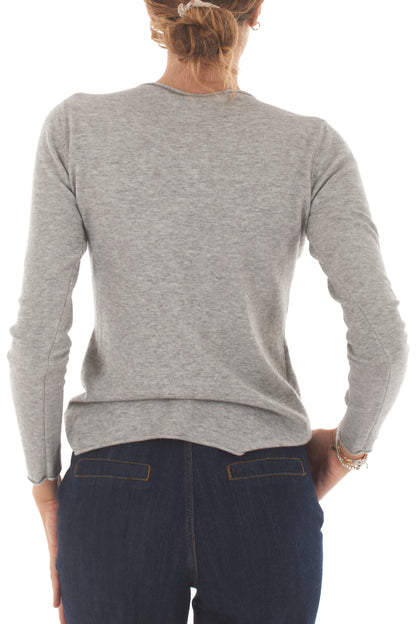 Maglia con collo a barca Metoo - Grigio