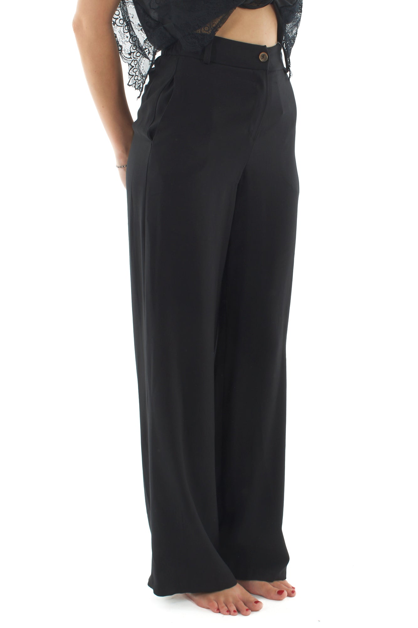 Pantalone a palazzo da Donna Motel - Nero