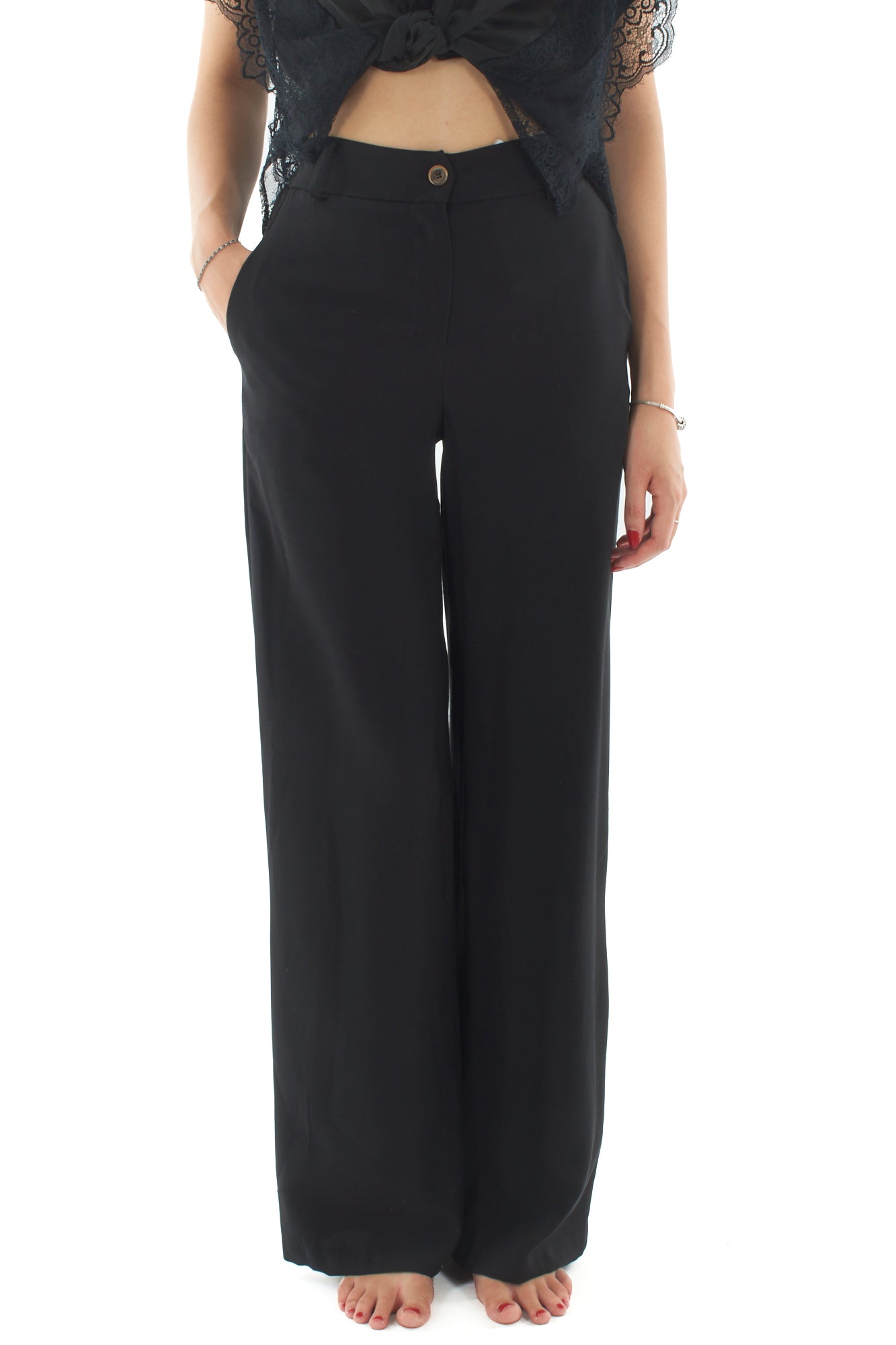 Pantalone a palazzo da Donna Motel - Nero