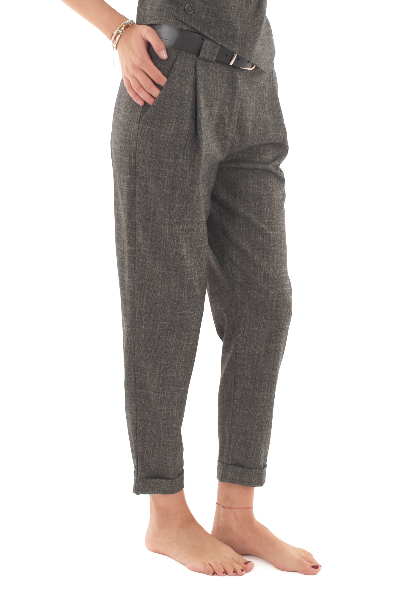 Pantalone in grisaglia Motel - Nero