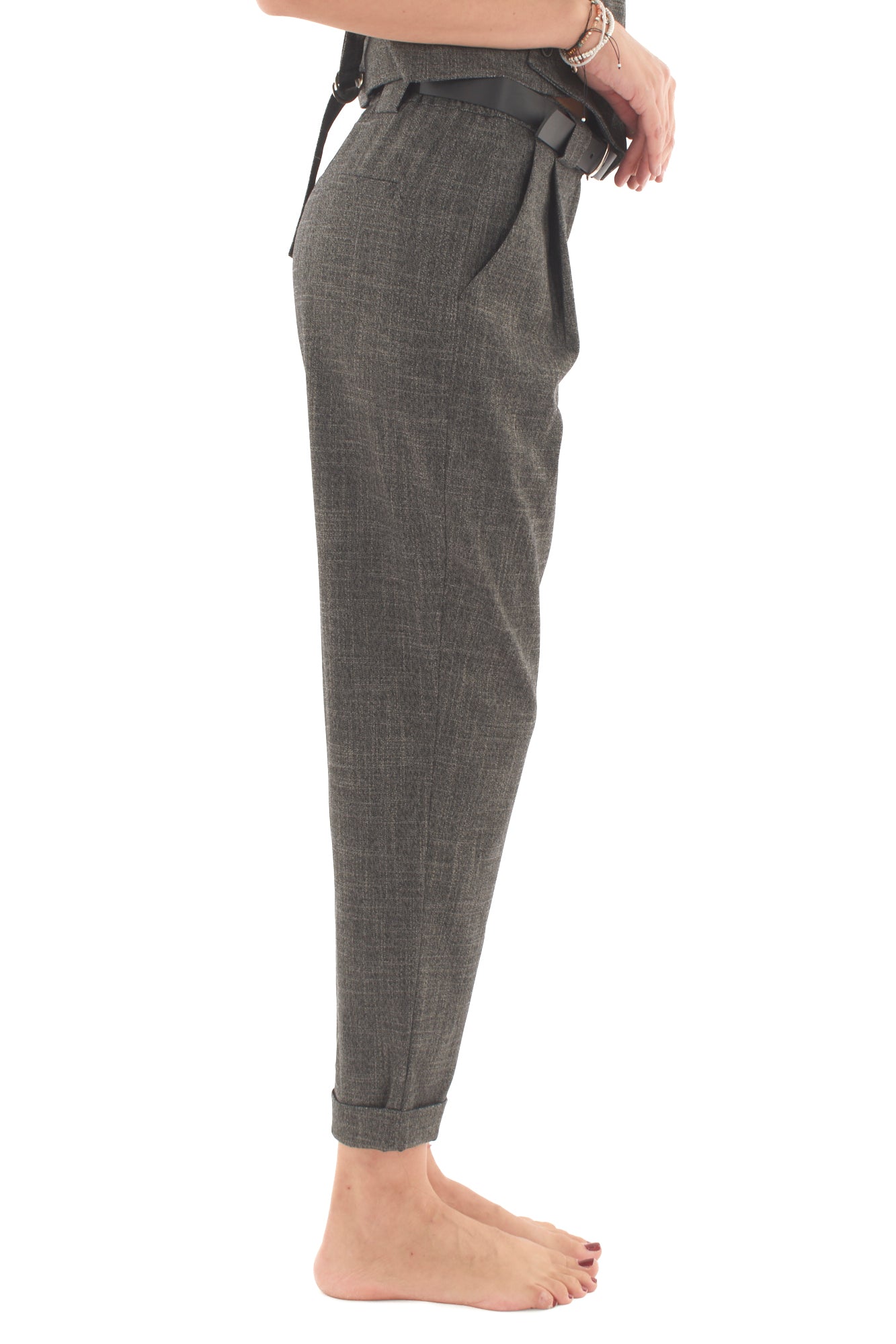 Pantalone in grisaglia Motel - Nero