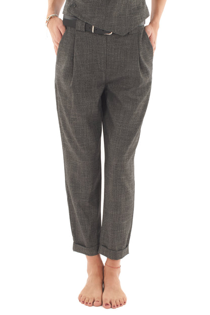 Pantalone in grisaglia Motel - Nero