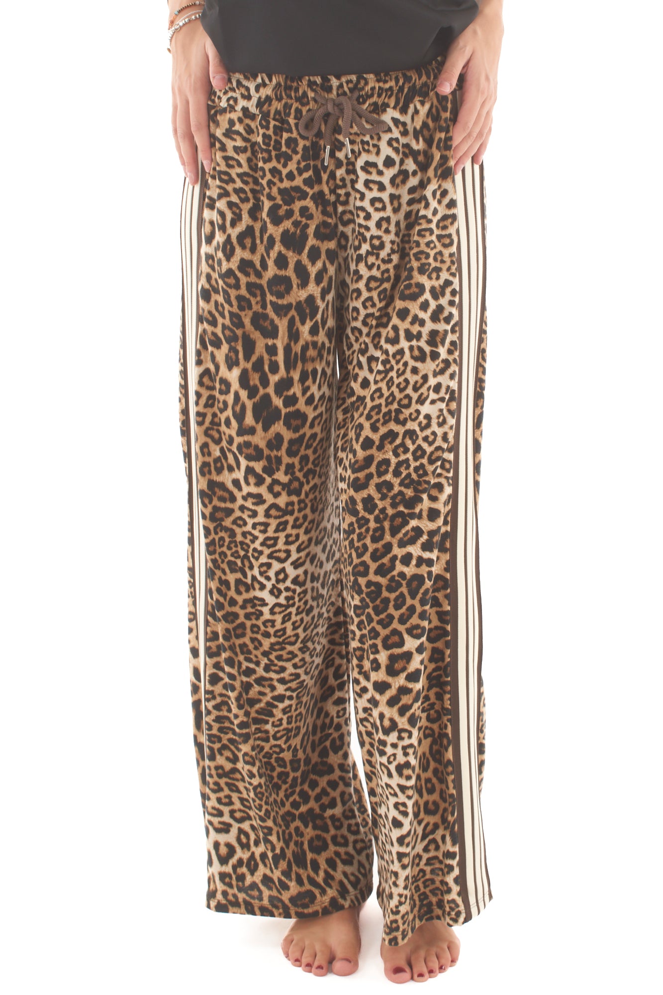 Pantalone leopardato con banda Motel - Unico