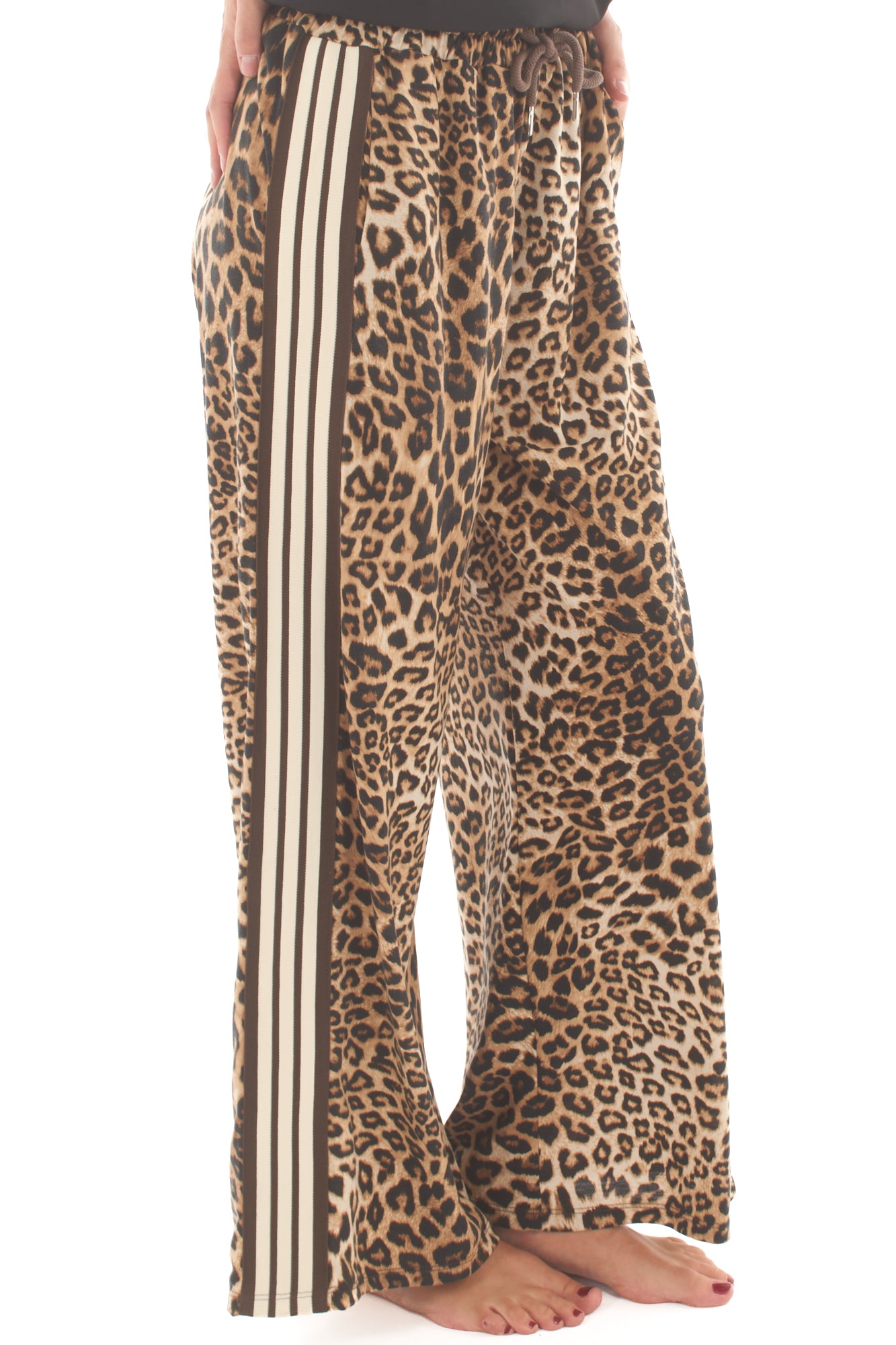 Pantalone leopardato con banda Motel - Unico