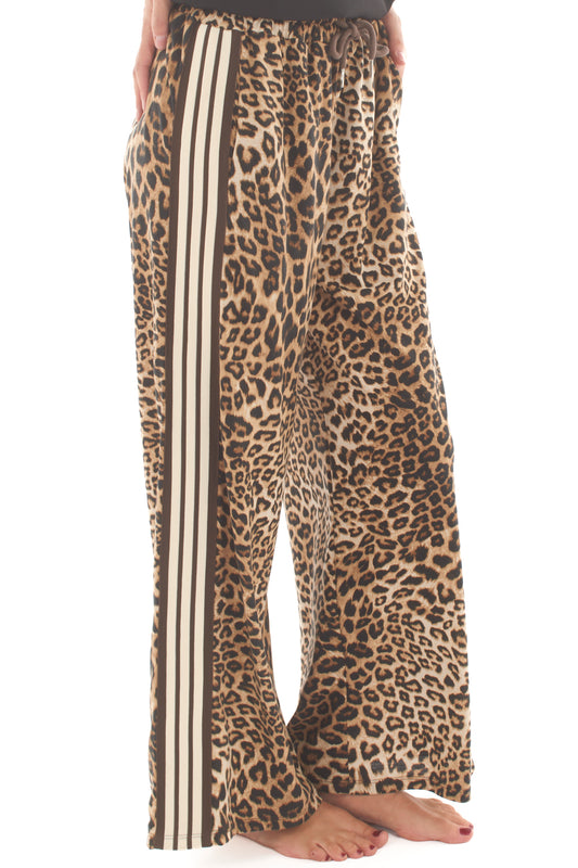 Pantalone leopardato con banda Motel - Unico