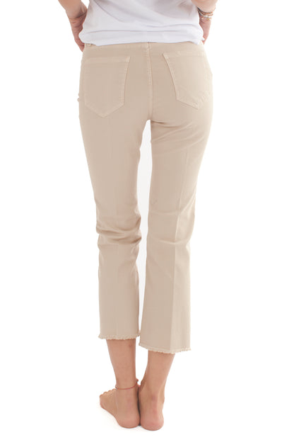Jeans zampetta sfrangiato da Donna Motel - Beige